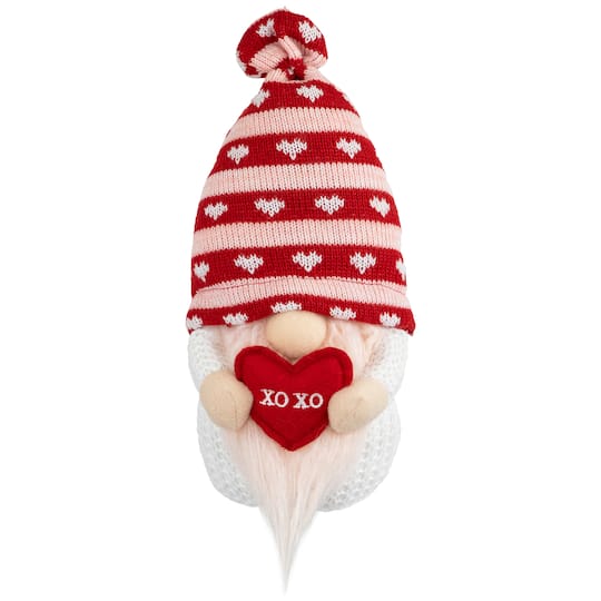 10" Plush XOXO Valentine's Day Gnome By Northlight in Red/White | 10" x 4.5" x 3.5" | Michaels®